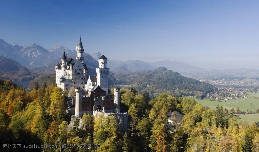 德国 新天鹅城堡 风景 山水 美景 美丽 自然 丰收 天空 自然景观 自然风景
