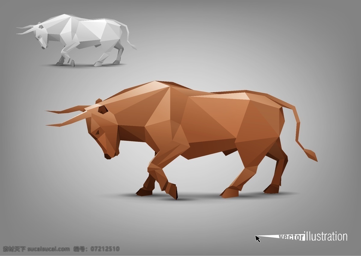 外 墙体 动物 模型 矢量 角 牛 水牛 纹理 折纸 外墙体 厚 矢量图 矢量人物