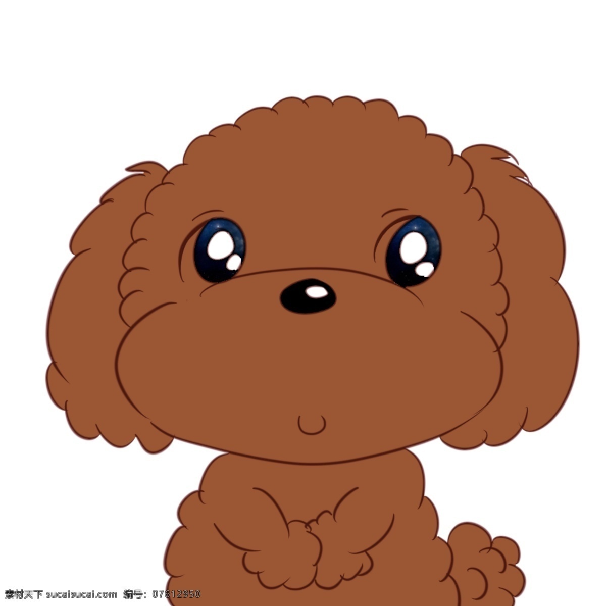 原创 可爱 卡通 手绘 泰迪 宠物狗 插画 儿童画 动物