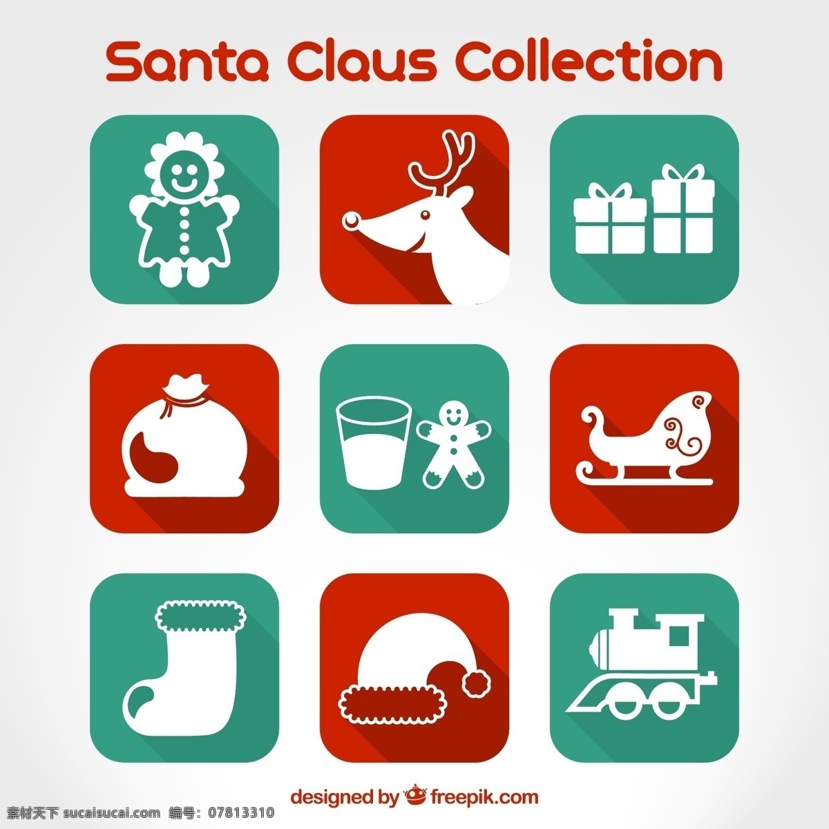圣 塔克 劳斯 收藏 圣诞节 新年 快乐的人 图标 圣诞快乐 冬天快乐 圣诞老人 克劳斯 圣诞庆典 鹿 新的节日 每年节日快乐 礼品 玩具 图标集 白色