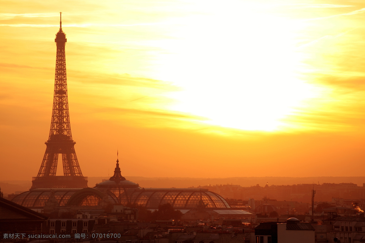 黄昏 时分 艾菲尔铁塔 法国 巴黎 著名建筑 名胜古迹 自然景观 白色