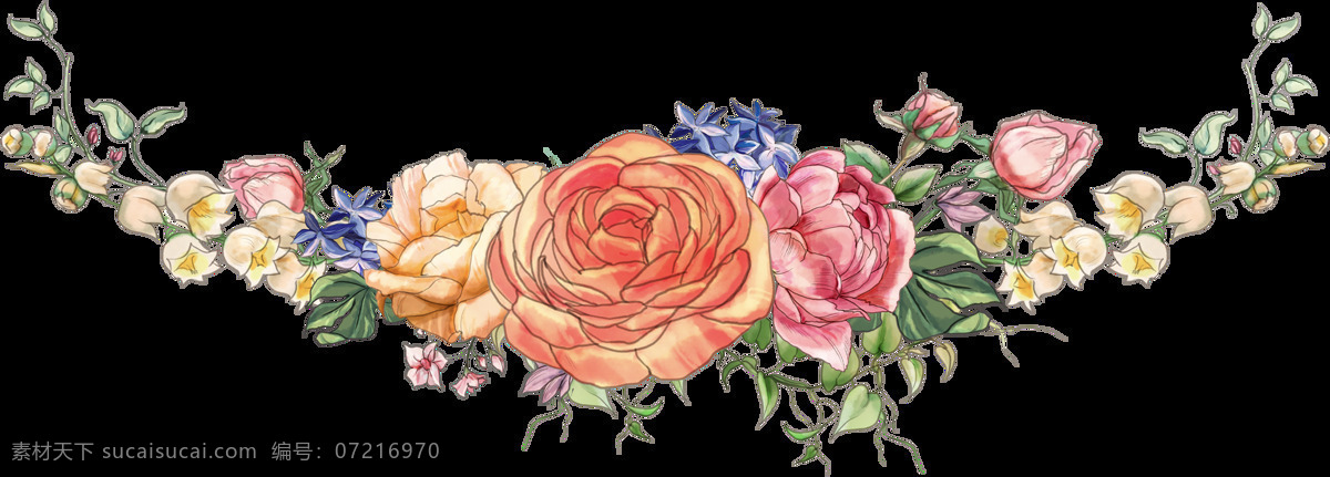婚礼 贺卡 花卉 透明 装饰 图案 设计素材 抠图专用