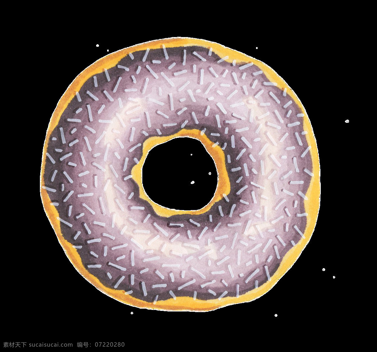 紫色 甜甜 圈 卡通 透明 甜甜圈 食物 抠图专用 装饰 设计素材