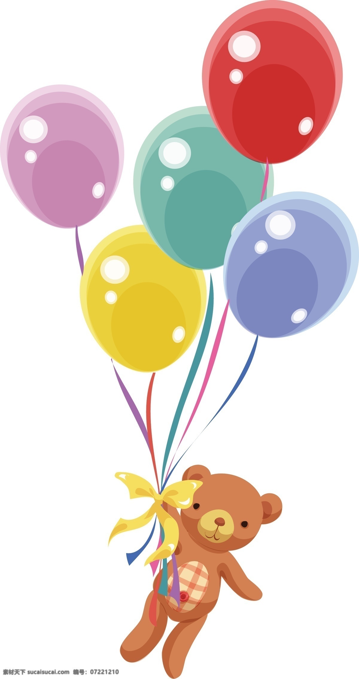 手绘 儿童节 小 熊 拉 气球 矢量图 小熊 彩色气球 圆形 透明元素 ai元素 免抠元素