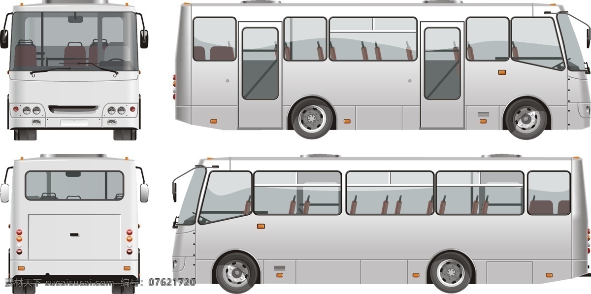 客车 商务车 矢量 bus vi设计元素 巴士 交通工具 汽车 旅游大巴 矢量图
