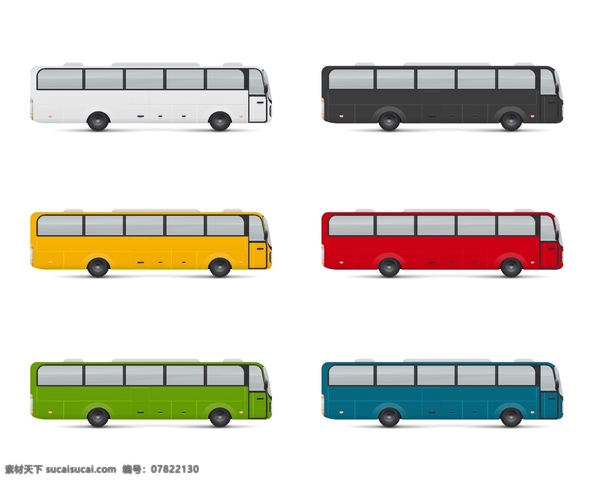 卡通巴士车 巴士车 大巴车 客车 大客车 卡通客车 巴士 矢量巴士 巴士侧面 巴士正背面 运输工具 运输车 交通工具 现代科技