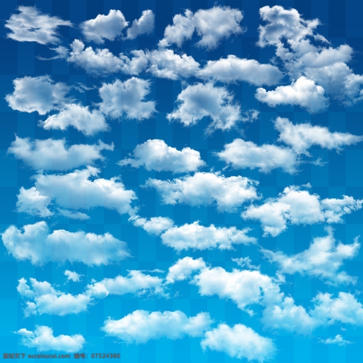 蓝天 白云 云朵 蓝色 白色云朵 各种 形状 白色 psd源文件