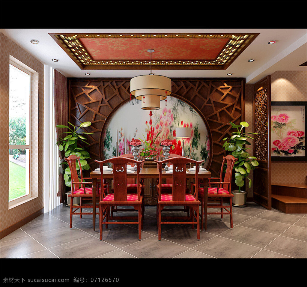 中式 餐厅 模型制作 3d 模型 室内模型 室内设计模型 装修模型 室内 场景 3d模型素材 室内装饰 3d室内模型 max 黑色
