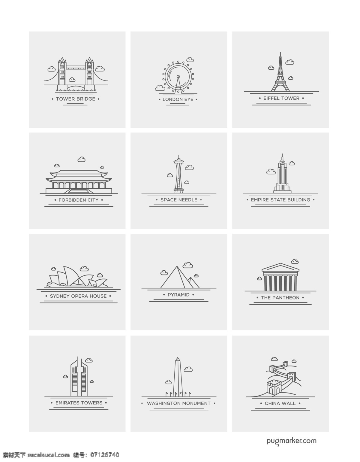 世界城市图标素材图片下载-素材编号07126740-素材天下图库