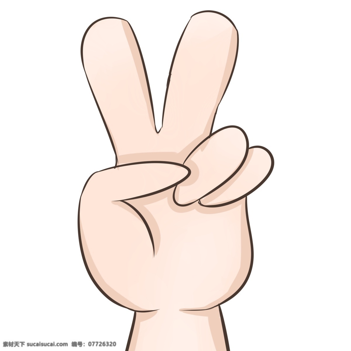 卡通 漂亮 手势 耶 插图 手的动态 耶的手势 装饰图案 创意手 完美 可爱的贴纸 手势图标 指示动作 比划