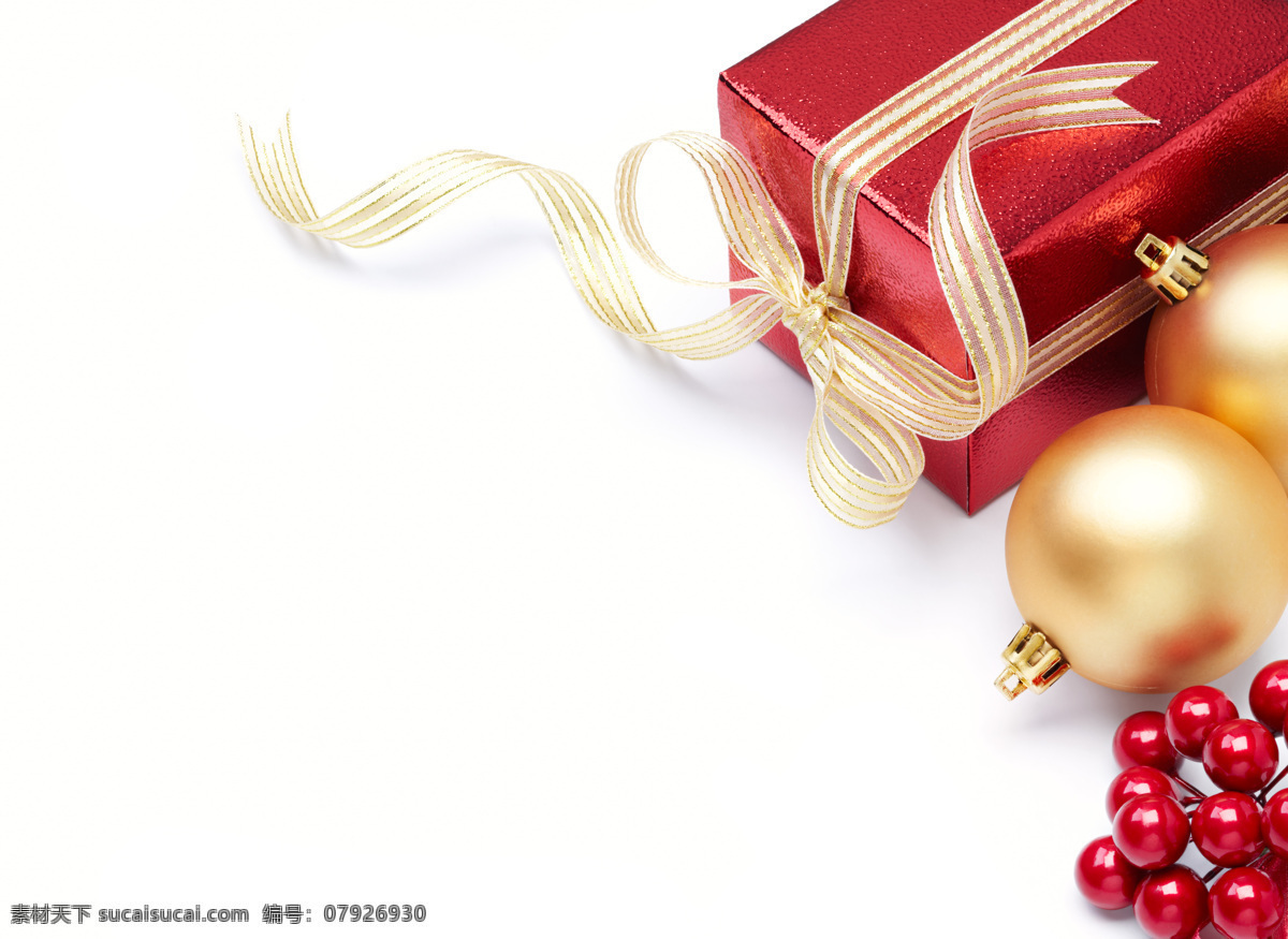 红色 礼盒 金色 圣诞球 红色礼盒 圣诞节 节日 礼物礼盒 其他类别 生活百科 白色