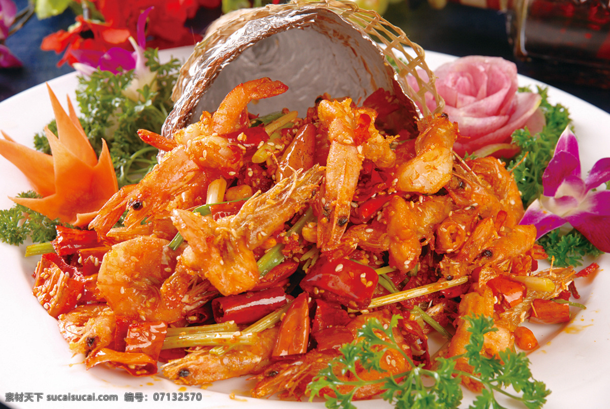 竹网香酥虾 美食 传统美食 餐饮美食 高清菜谱用图