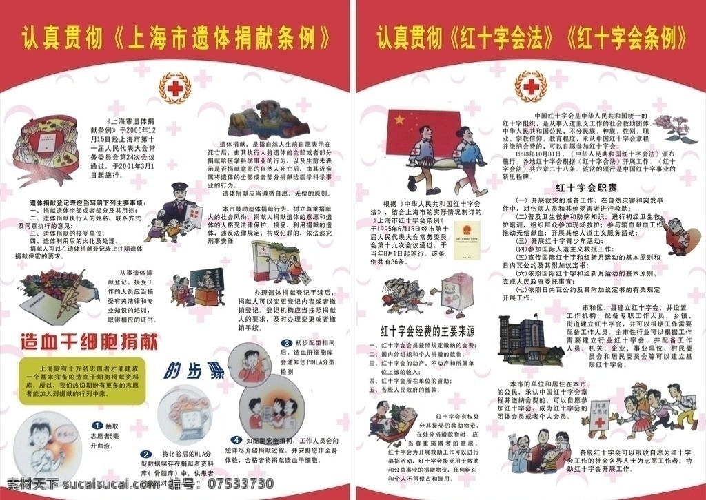 红十字会条列 遗体捐献条例 矢量