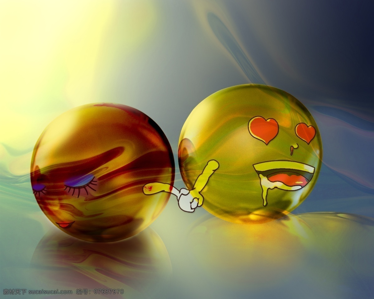 有趣的水晶球 水晶球 浪漫 爱情 温馨 非主流 精品 透明 珠子 玻璃珠 广告设计模板 源文件