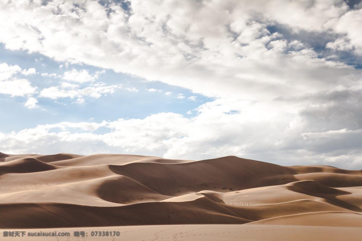 沙漠风景 沙漠 荒漠 沙丘 天空 云朵 壮丽 多娇江山 自然景观 自然风景