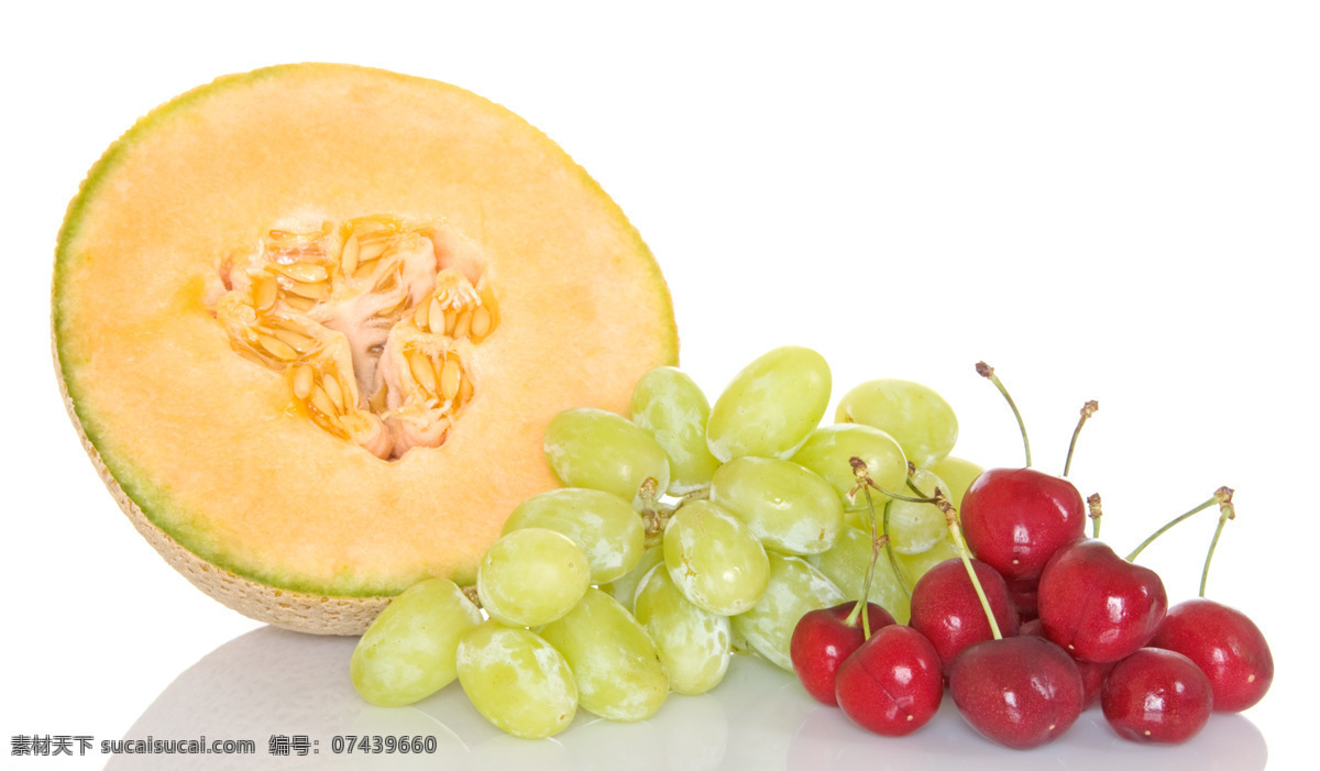 水果 水果素材 水果背景 葡萄 葡萄素材 青葡萄 哈密瓜 樱桃 摄影图库 水果图片 餐饮美食
