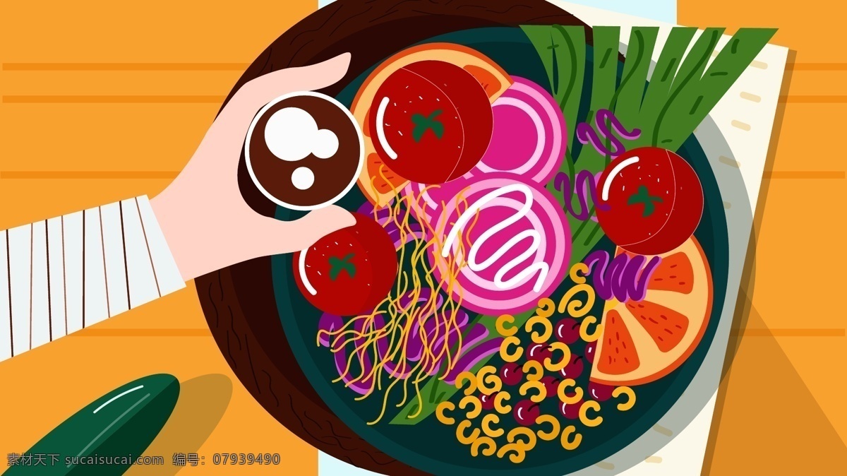 原创 矢量 插画 健康 早餐 拌 沙拉 美食 电脑壁纸 夏日 早安你好 手机配图 你好 你好8月 8月 八月 你好系列 月签 营养早餐 早餐时间 矢量插画 手机壁纸 公众号配图 放假季 咖啡