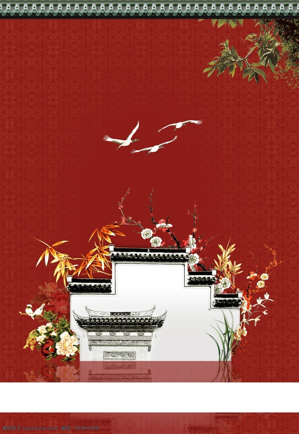 大 红墙 中国 风 房地产 新式 中式房屋 背景墙 亭台楼阁 橱窗 地产 房地产业 中国风