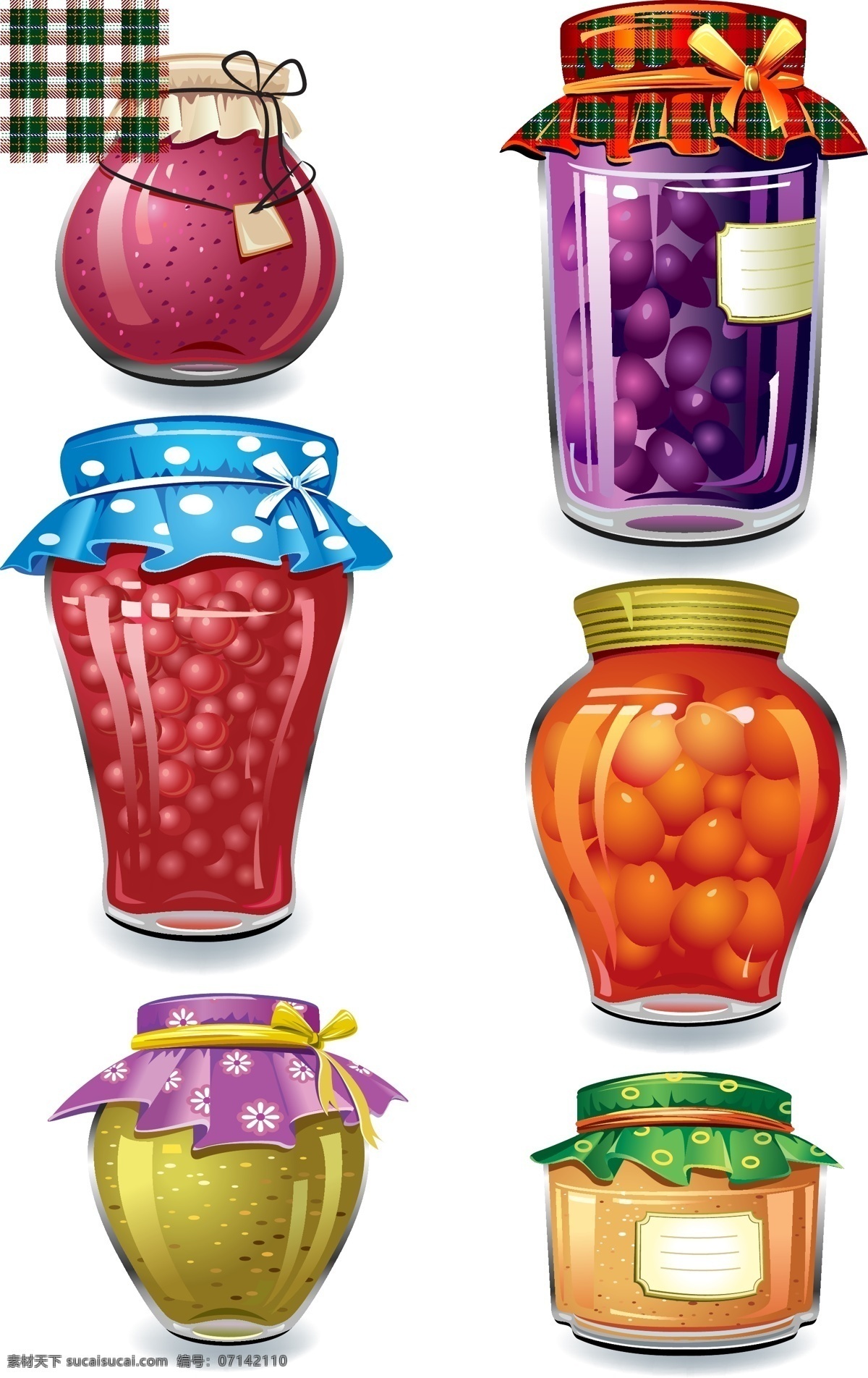 精美 水果罐头 矢量 标签 玻璃瓶 格式 罐头 果酱 金桔 瓶贴 葡萄 矢量素材 关键字 水果 丝带 矢量图 其他矢量图