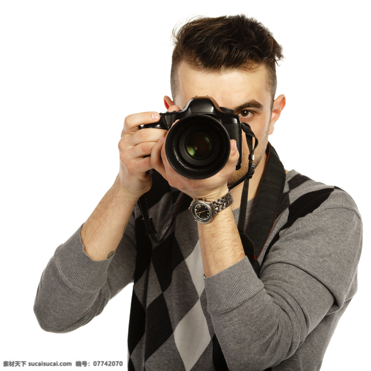 拍照 摄影师 外国男性 男人 魅力男士 男性摄影师 数码单反相机 照相机 商务人士 人物图片