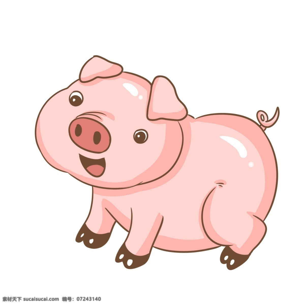 可爱 粉色 小 猪 插画 卡通猪 家养猪 家禽 动物 十二生肖 粉色的小猪 手绘小猪 萌萌哒小猪