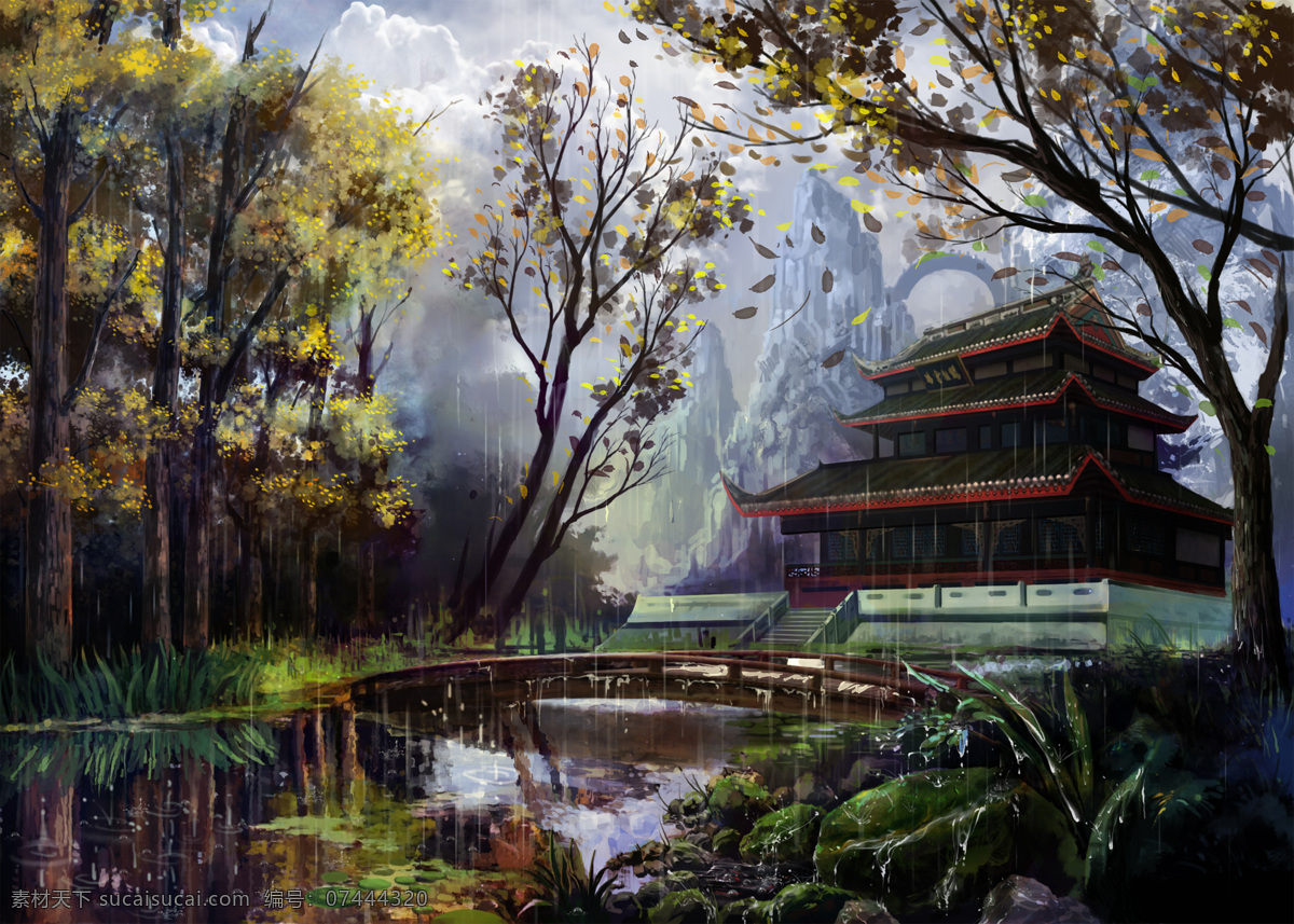 中国 风 大气 插画 场景 中国风场景 气氛图 古风山水 建筑插画 武侠仙侠 cg原画 游戏场景 美术素材 插画素材 大气风景 山水景色 景物 奇幻场景 游戏设计 树木 房屋 魔幻场景 山脉山川 古代 仙境 亭台楼阁 地图场景 装饰画 壁纸 桌面壁纸 动漫动画 风景漫画