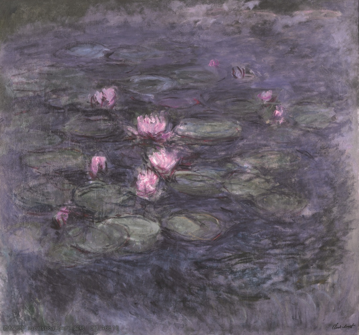 1914 风景 建筑 田园 植物 水景 印象 画派 写实主义 油画 装饰画 lilies water 装饰素材
