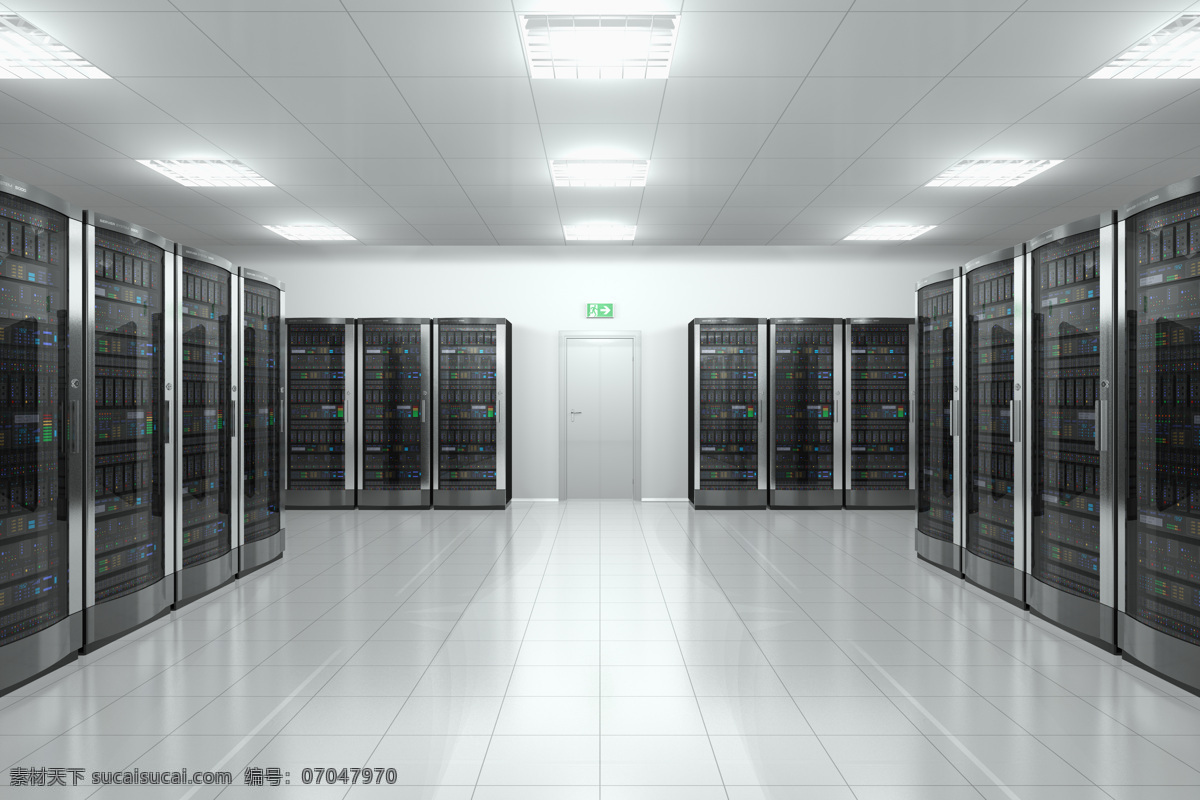 宽敞 机房 数据中心 电脑机房 网络科技 通讯科技 服务器 通讯网络 现代科技
