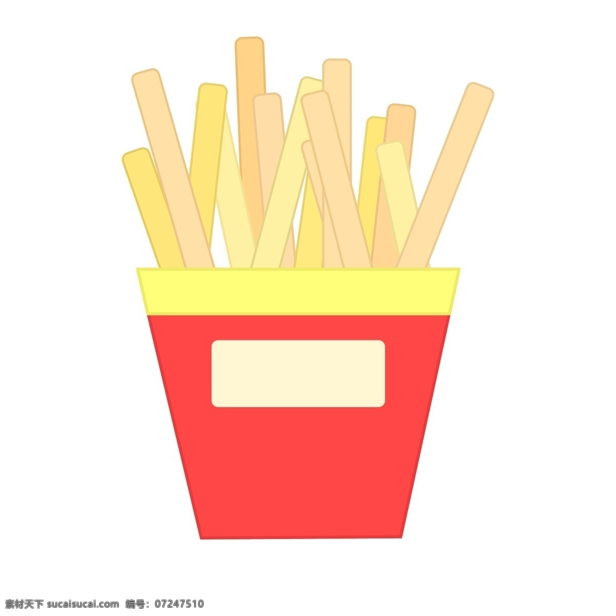 美味 食物 薯条 插画 黄色的薯条 卡通插画 食物插画 食品插画 美食插画 美味食物 红色的袋子
