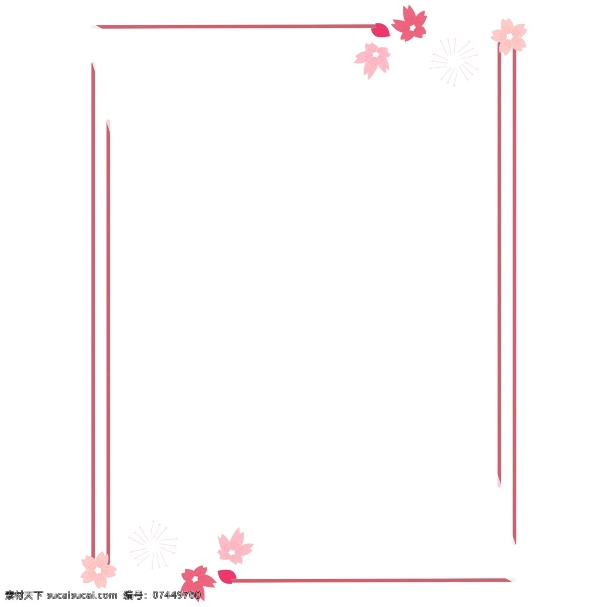 2019 年 实用 樱花 装饰 边框 格式 2019年 樱花边框 樱花装饰 实用边框 樱花实用边框 简洁 粉色 红色 边框装饰