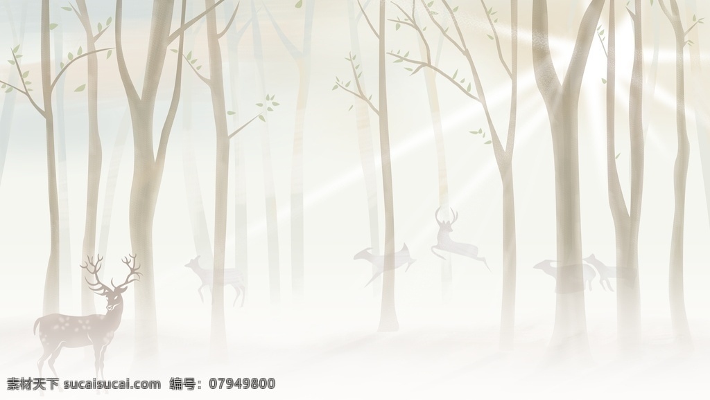 森林 麋鹿 背景 墙 森林麋鹿 背景墙 手绘 树林 树木 白桦林 白桦树 梅花鹿 小鹿 鹿头 抽象 现代 简约 美式 简欧 北欧 风格 唯美 清新 淡雅 素雅 电视背景墙 沙发背景墙 床头背景墙 客厅 电视 沙发 卧室 床头 书房 主题酒店 酒店 客房 装饰画 无框画 家装 工装 壁画 走廊 玄关 共享背景墙