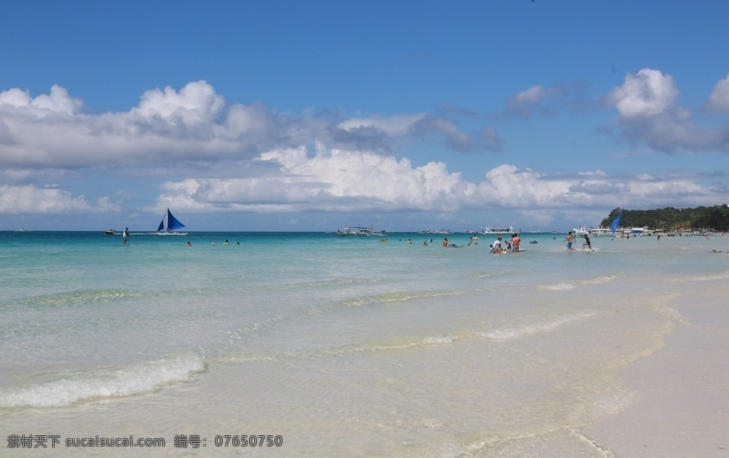 蓝天海水 蓝天 白云 海水 白沙滩 清澈 旅游摄影 国外旅游