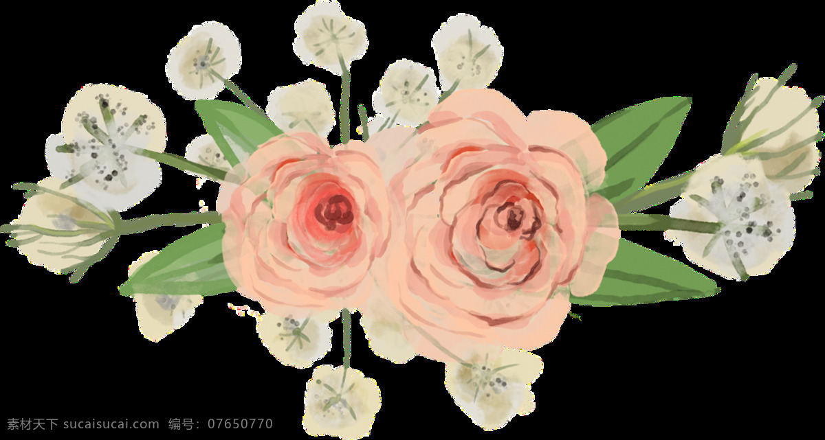 手绘 妩媚 粉色 花朵 透明 姿态 争奇斗艳 烂漫 色彩分明 绚丽 透明素材 免扣素材 装饰图片