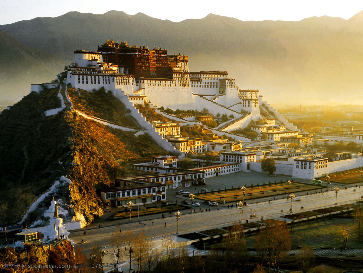 布达拉宫 晨光 晨曦 全景 西藏 早晨 拉萨 风景 生活 旅游餐饮