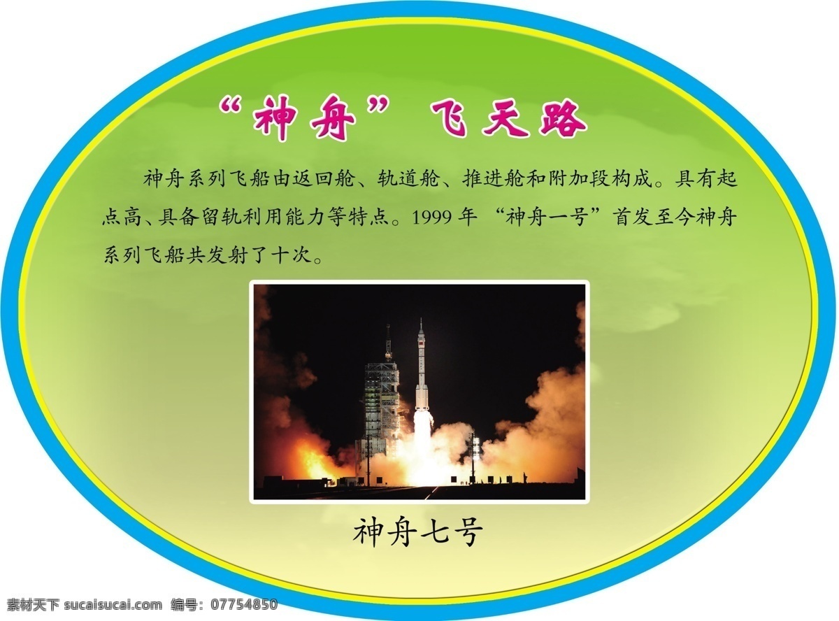 神舟飞船 中国神舟飞船 神舟7号 飞船 蓝背景 太空 地球 卫星 火箭 飞船发射 展板模板 广告设计模板 源文件