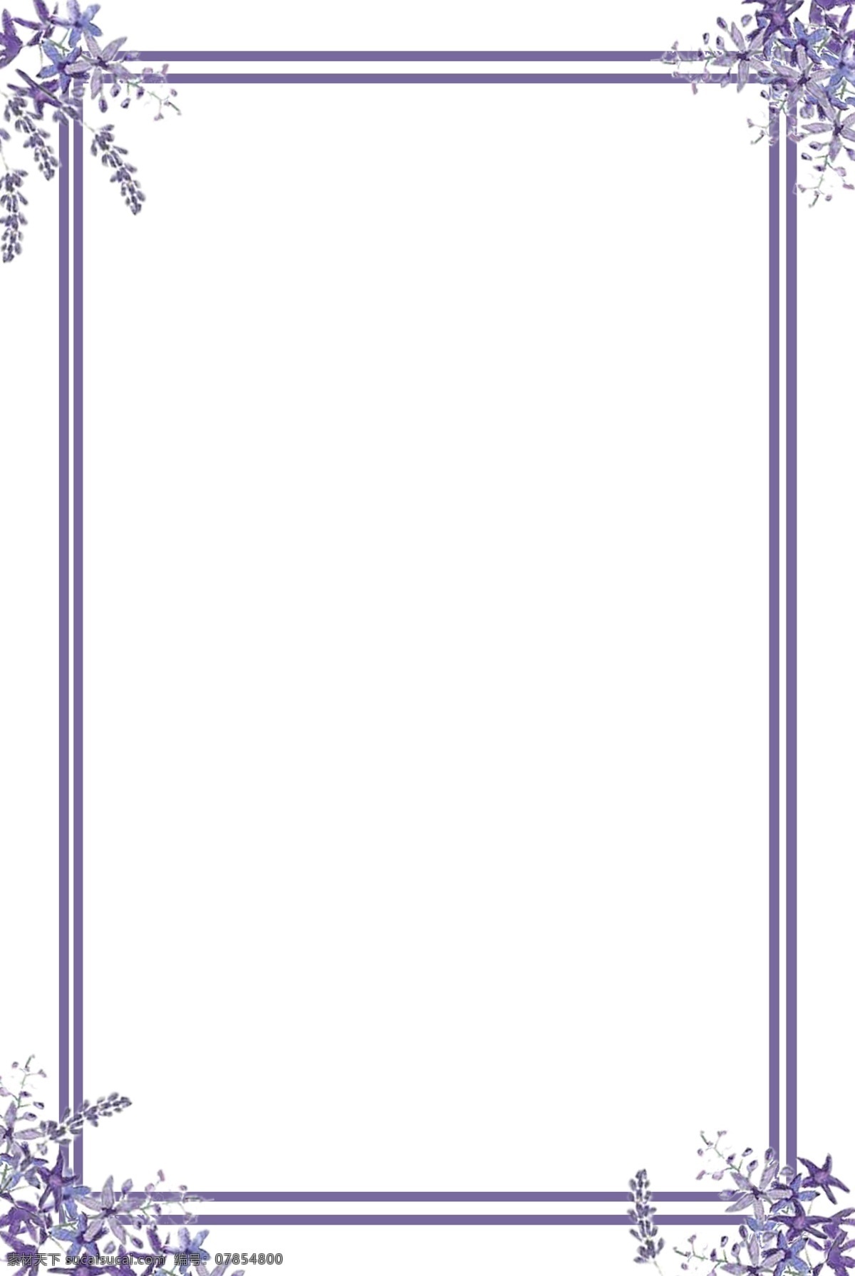 手绘 唯美 紫色 淡雅 花 物语 边框 手绘边框 创意边框 简约边框 唯美边框 花物语 紫色边框 大气 用于 学习交流 海报制作 装饰等