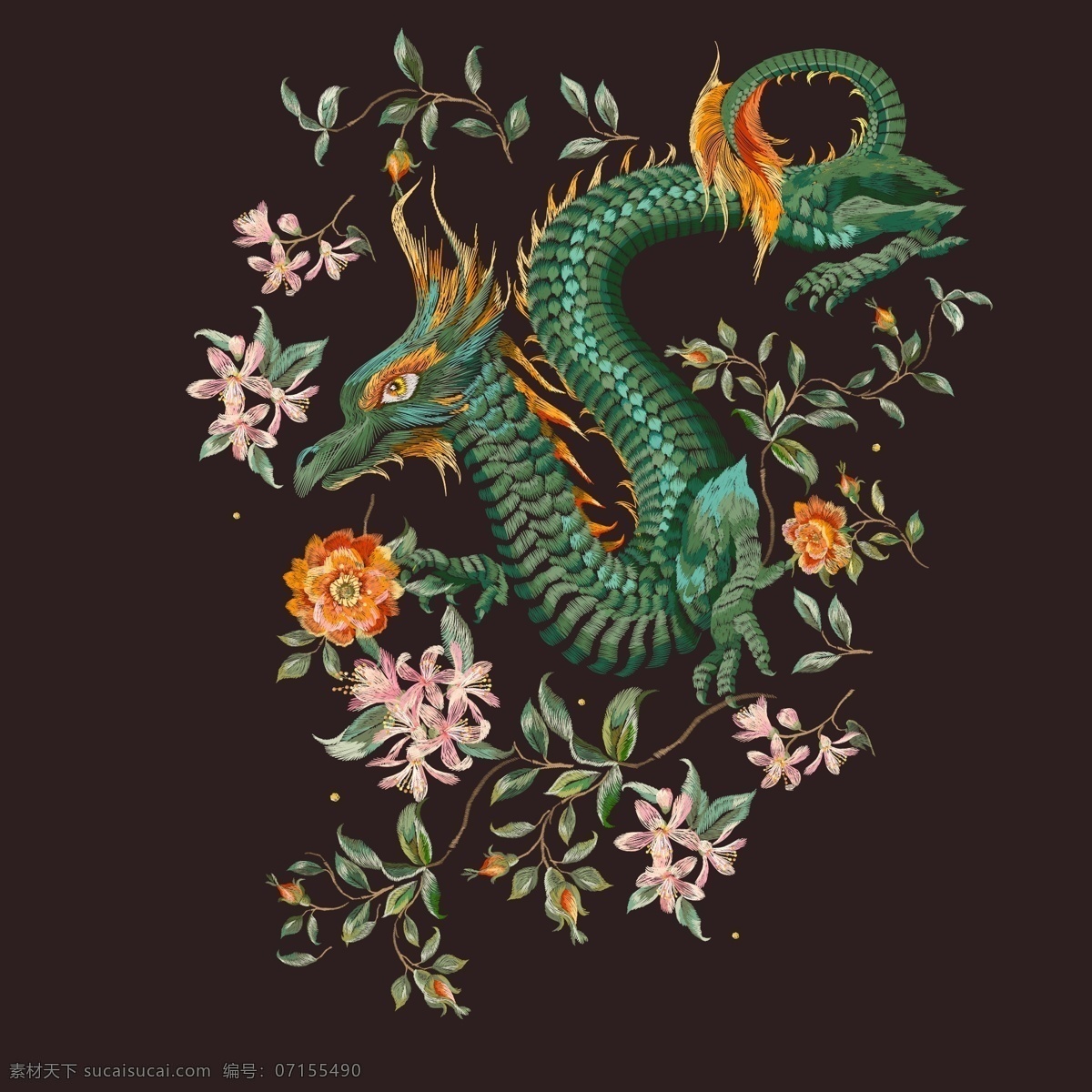 刺绣 纺织 服装 祥云 青龙 龙 图腾 属相 家纺 面料 绣花 电绣 机绣 手绣 手工 热带 花朵 花卉 碎花 ins 服饰 矢量 t恤 印花 印刷 手机壳 墙纸 平面 家居 居家 儿童 最新 广告 海报 图案 动物 插画 彩虹 装饰 卡通 卧室 字母 彩色 图形 线绣 底纹边框 条纹线条