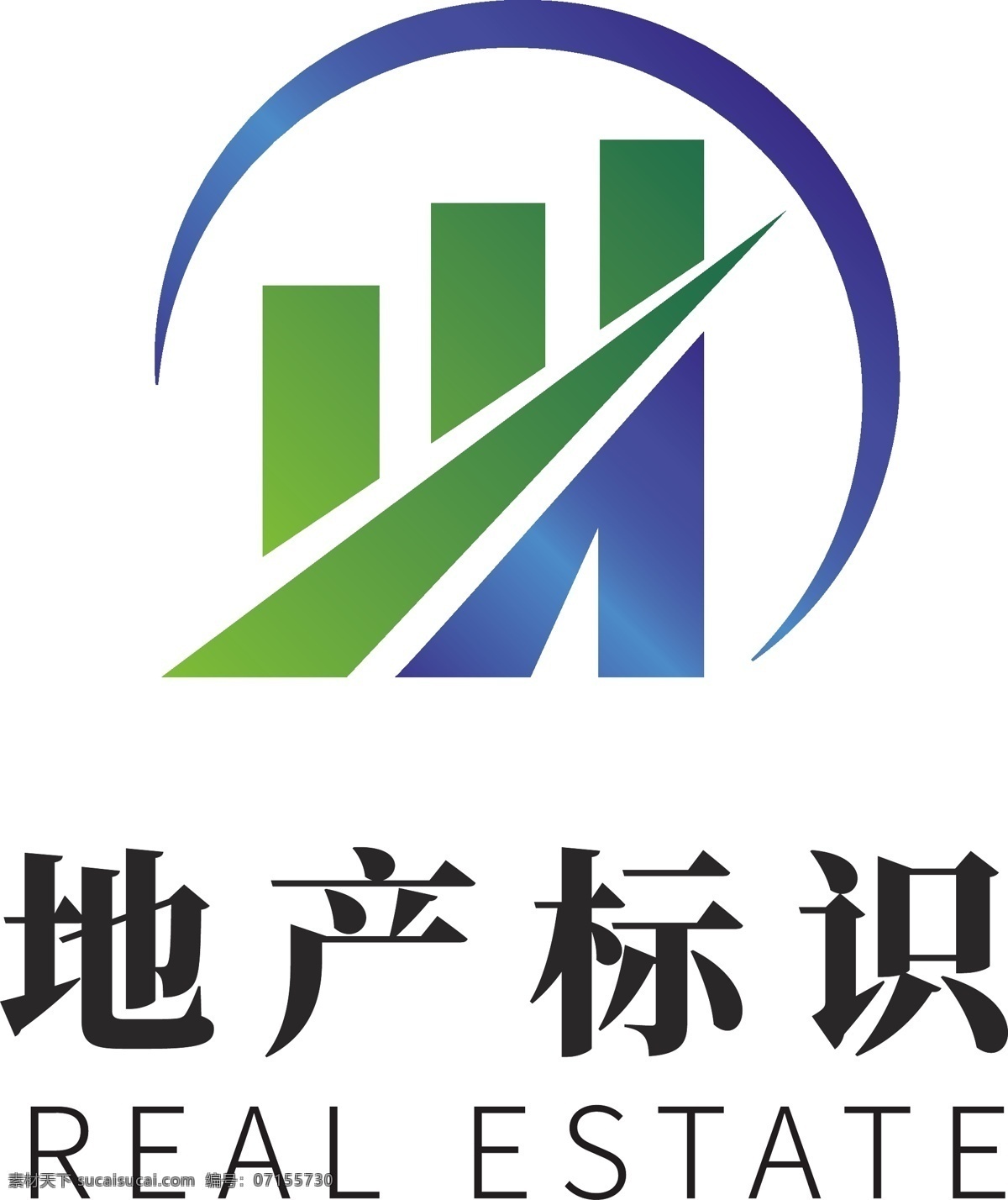 蓝色 科技 环保 房地产 企业 logo 模板