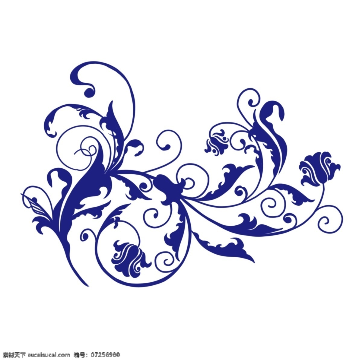 手绘 装饰 纹理 蓝色 青花瓷 花纹 边框 青花瓷花纹
