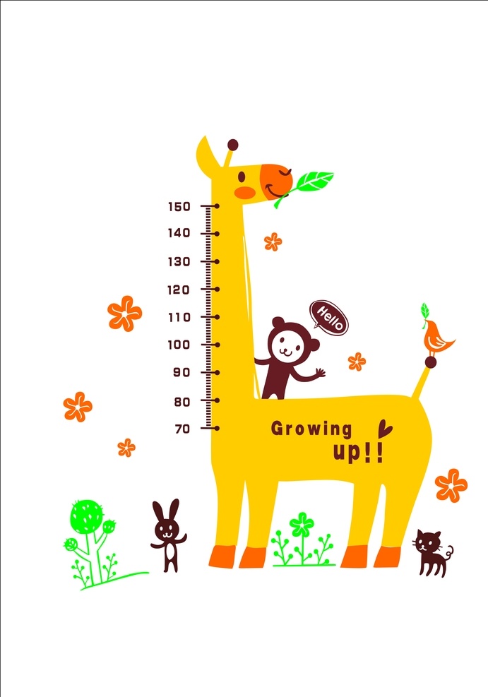 长颈鹿身高图 长颈鹿 动物 猴子 儿童 升高图 生物世界 野生动物