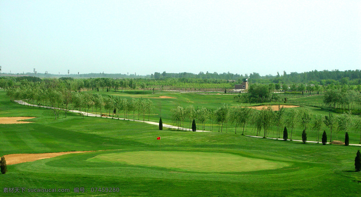 高尔夫球场 高尔夫风景 高尔夫 绿色 球场 树木 天空 自然景观 背景 旅游 果岭