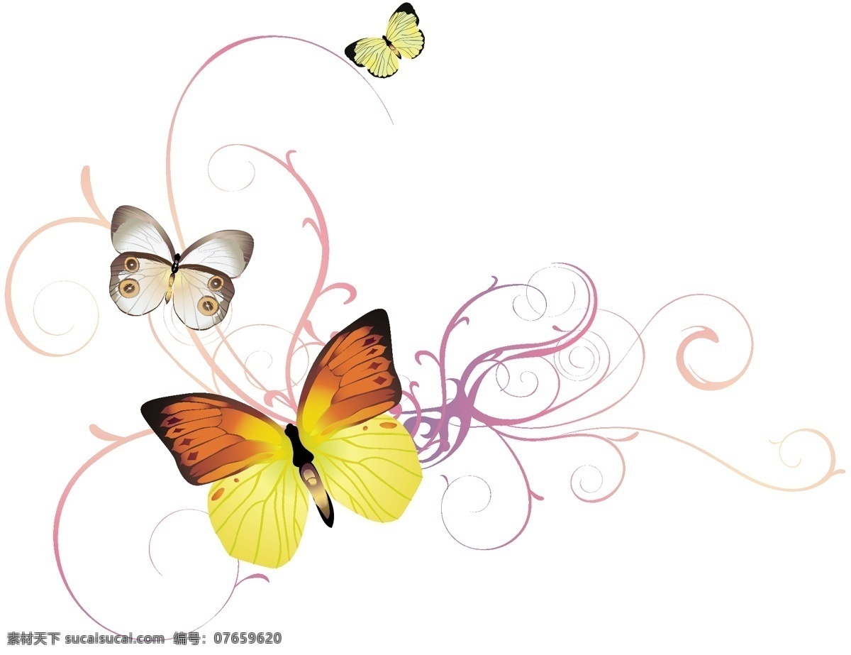 印花 矢量图 白色 动物 服装图案 蝴蝶 色彩 印花矢量图 面料图库 服装设计 图案花型