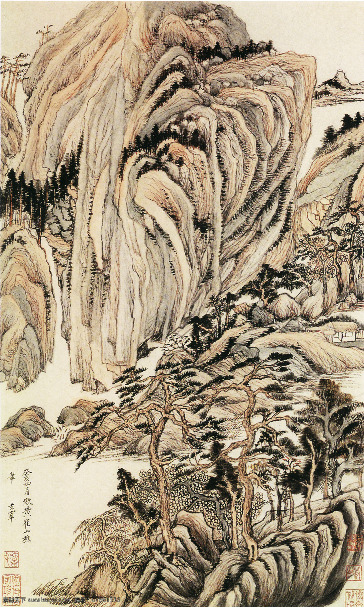 山水 名画 a 仿古 图 国画 山水画 水墨画 文化艺术