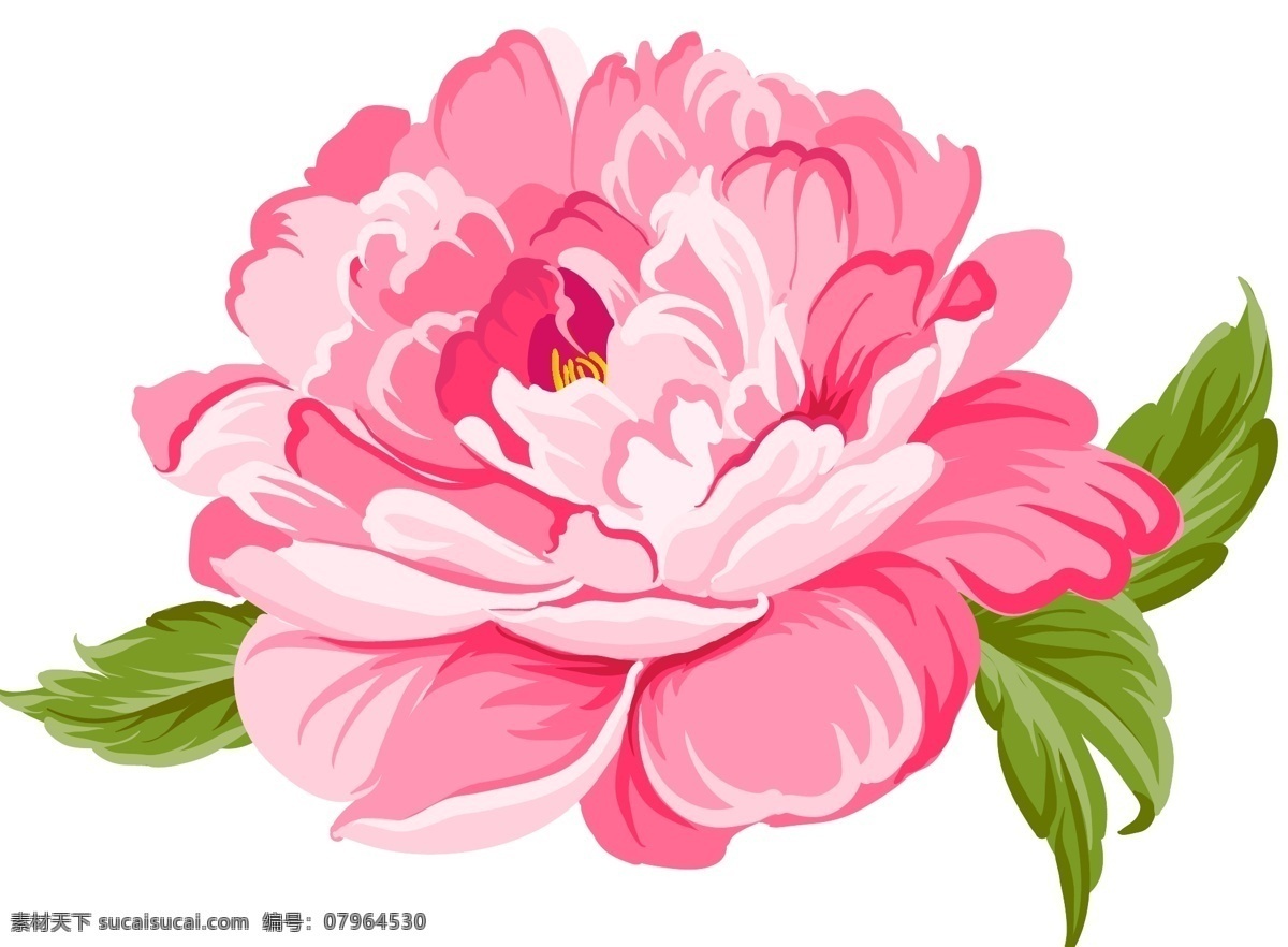 富贵红牡丹花 矢量图片 富贵 红色 牡丹 唯美花类 花卉 盛开牡丹