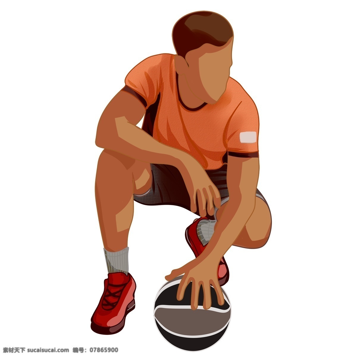 手绘 篮球 运动员 人物 卡通 简约 插画 男人 打篮球