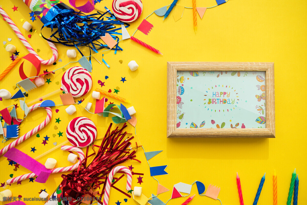 生日主题 背景 贺卡 海报 宣传册 宣传画 壁纸 墙纸 生日 棒棒糖 糖果 庆祝 彩带 生日快乐