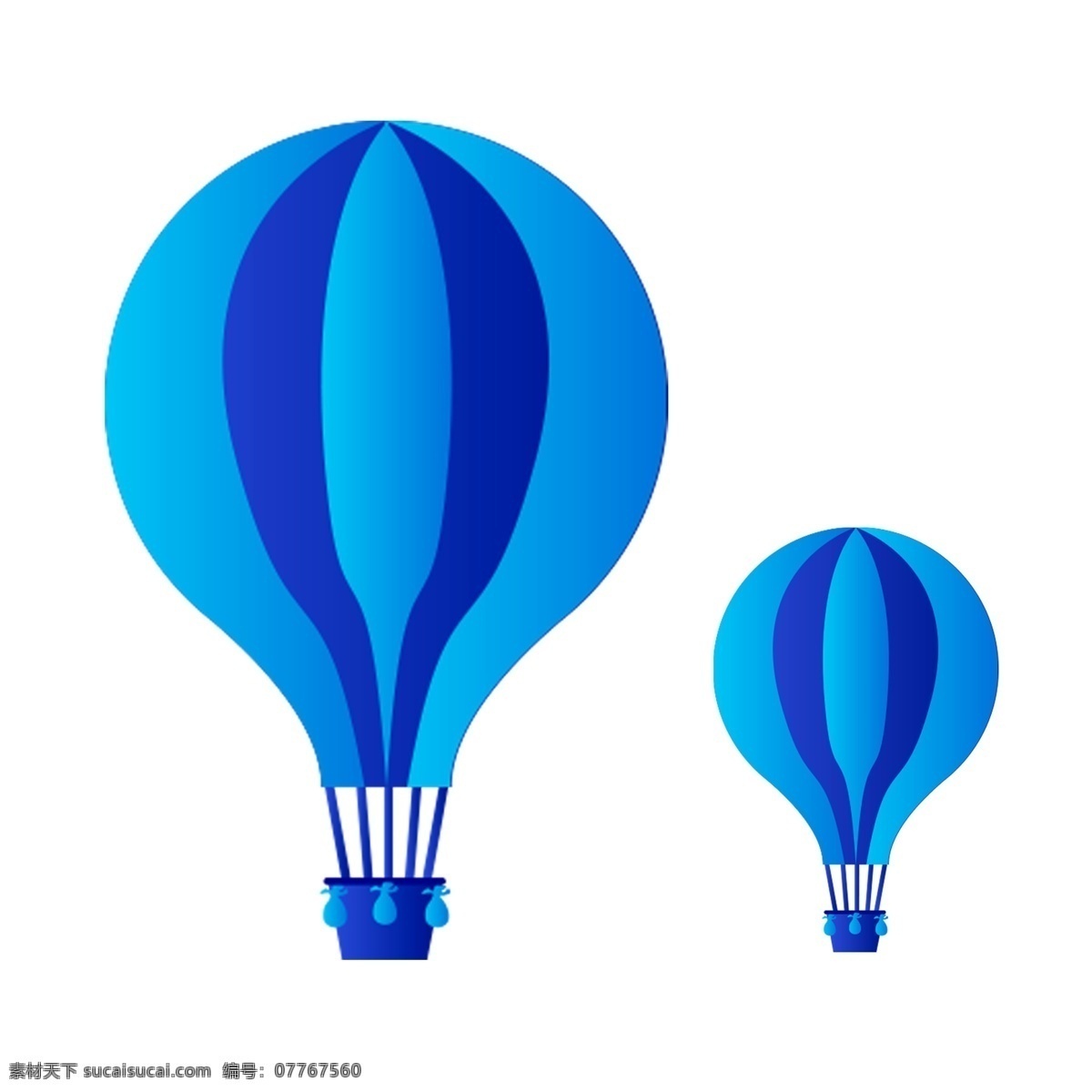 可爱 热气球 卡通 透明 png元素 免抠元素 装饰素材 蓝色