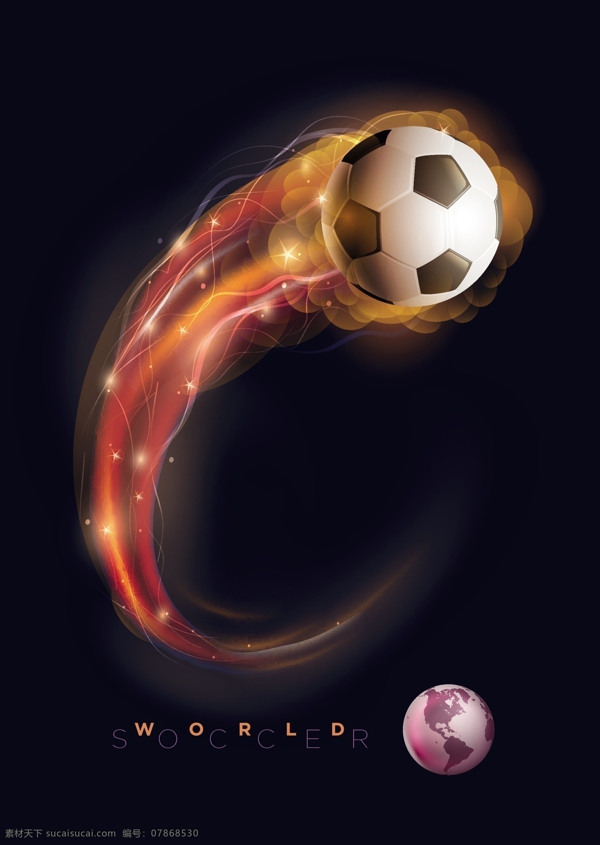 带 着火 苗 足球 背景 火苗 世界杯 海报 体育运动 生活百科 矢量素材 黑色