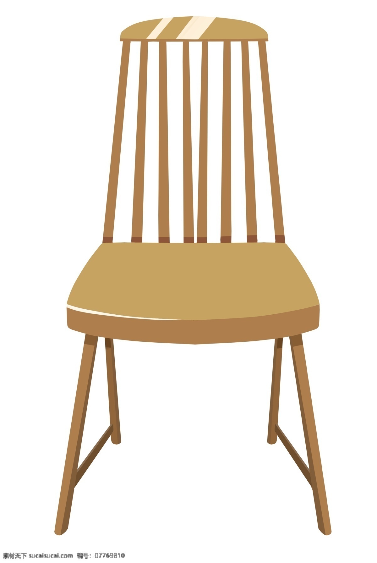 实木家具 椅子 插画 黄色的椅子 卡通插画 椅子插画 家具插画 家具椅子 木质椅子 木纹的椅子
