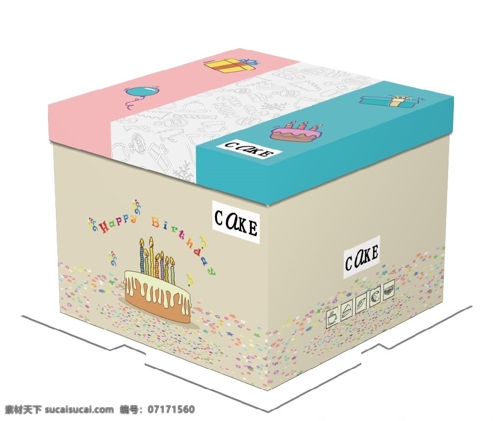 方形蛋糕盒 蛋糕盒 包装 包装盒 蛋糕包装 食品包装 清新 包装设计